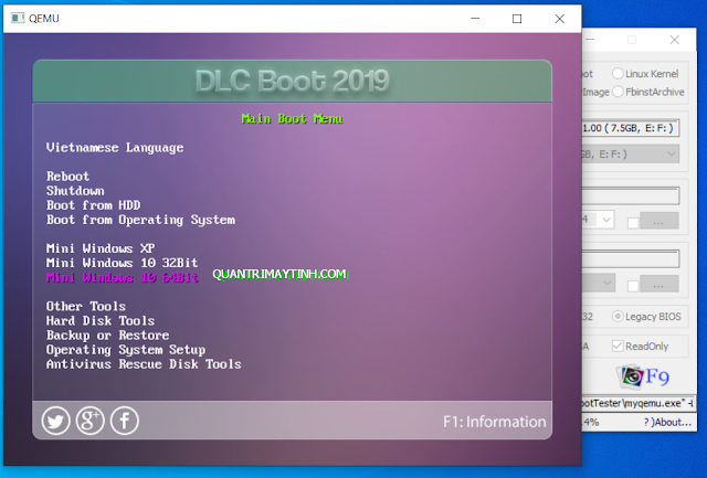 Test khả năng Boot của USB ngay trên Windows bằng phần mềm Qemu Boot Tester